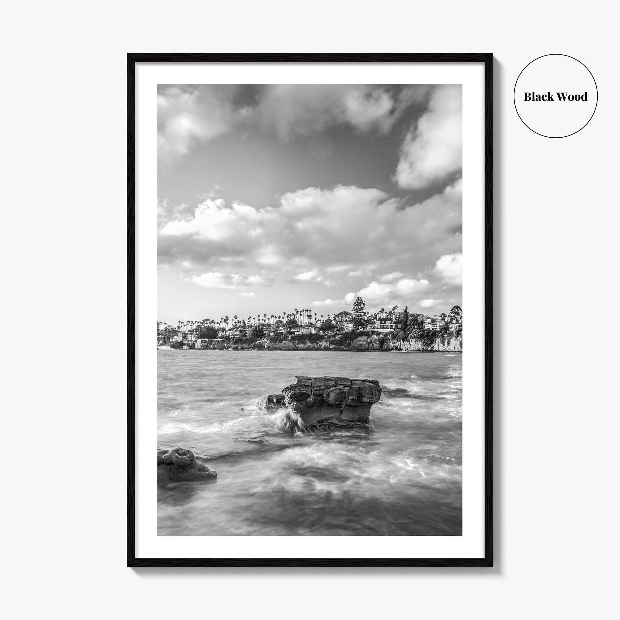La Jolla Black and White Fine Art Photo Print, Bird Rock San Diego Poster