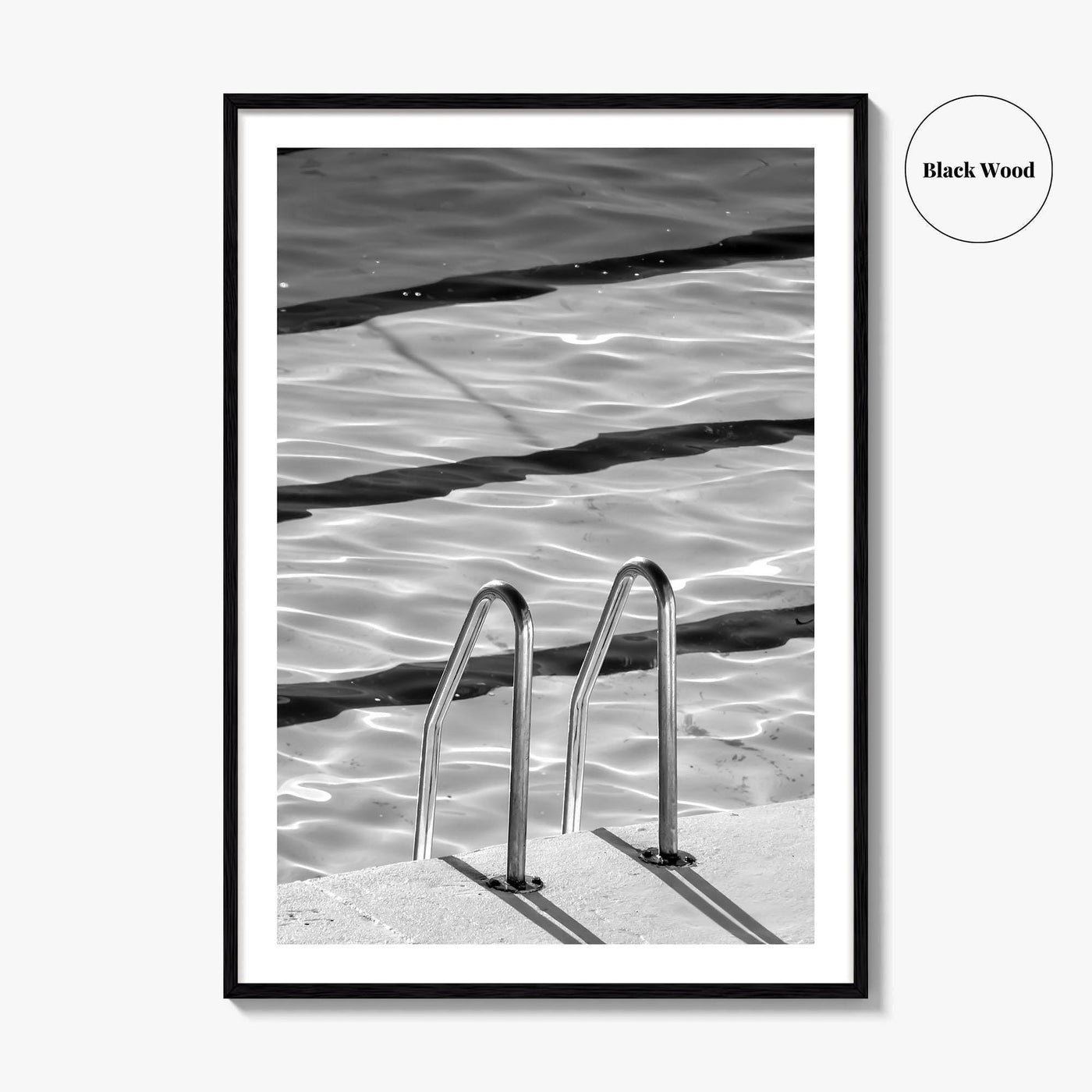 Bondi Beach Black and White Fine Art Photo Print, Sydney Icebergs Pool, Australia Poster