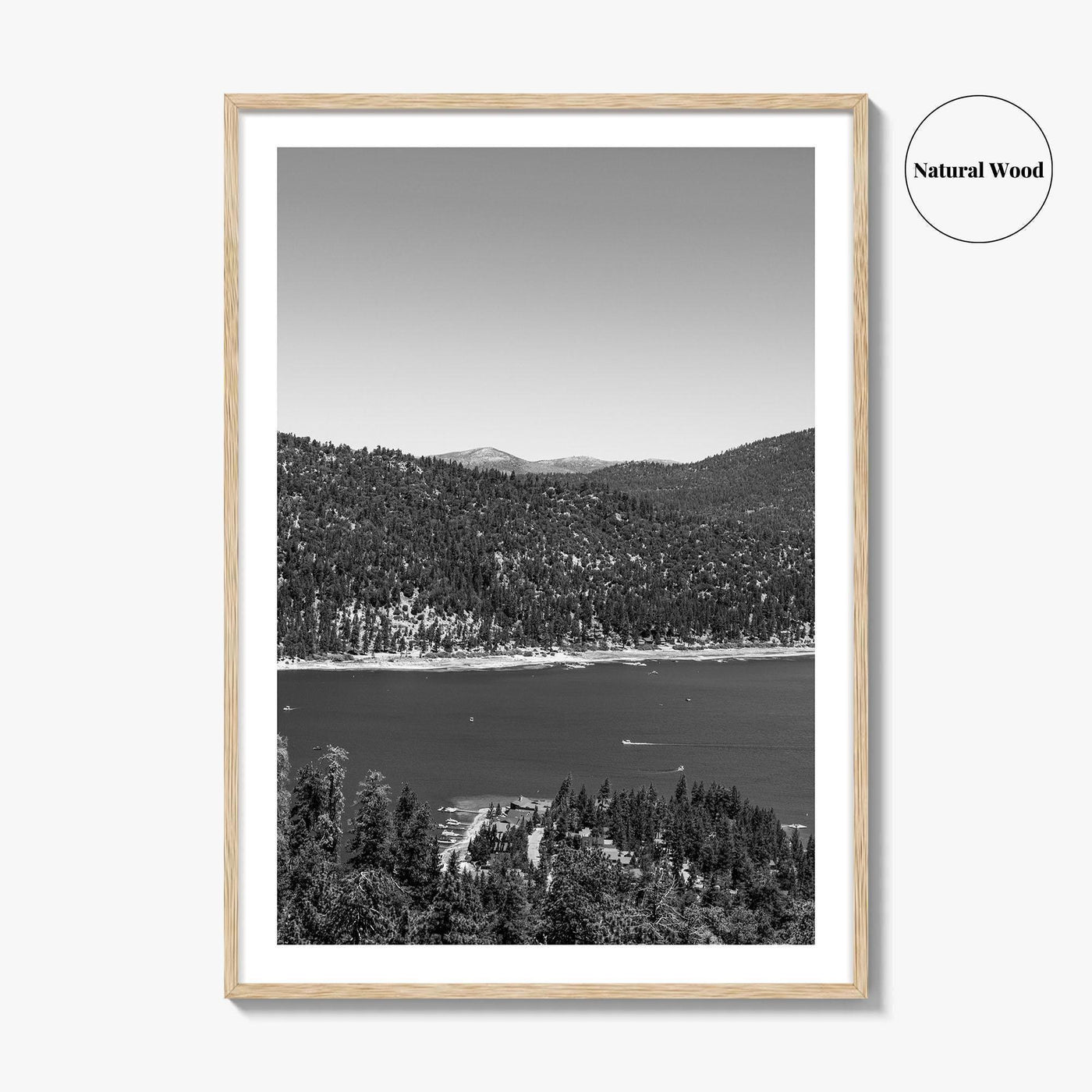 Big Bear Lake Black and White Fine Art Photo Print, San Bernardino Poster