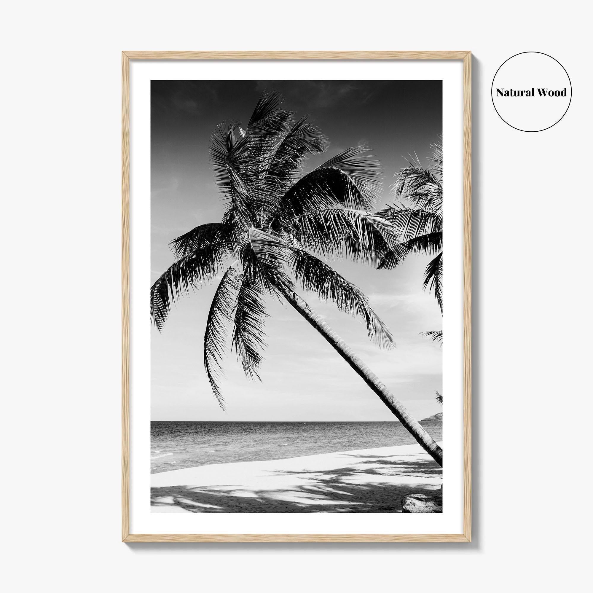 Thailand Black and White Fine Art Photo Print, Tropical Beach Wall Decor Poster