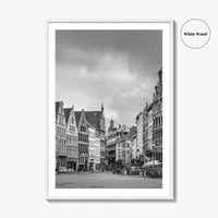 Antwerp Black and White Fine Art Photo Print, Grote Markt, Antwerpen, Belgium, Wall Poster