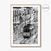 Lisbon Black and White Fine Art Photo Print, Lisboa Portugal Street Wall Decor Poster