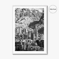 Tehran Black and White Fine Art Photo Print, Iran Wall Decor, Alborz Mountains Poster