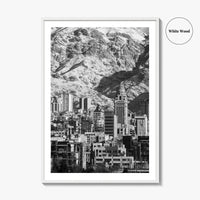 Tehran Black and White Fine Art Photo Print, Iran Wall Decor, Alborz Mountains Poster