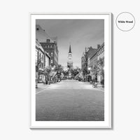 Burlington Black and White Fine Art Photo Print, Vermont, Church Street Marketplace, Poster