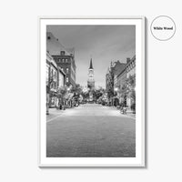 Burlington Black and White Fine Art Photo Print, Vermont, Church Street Marketplace, Poster