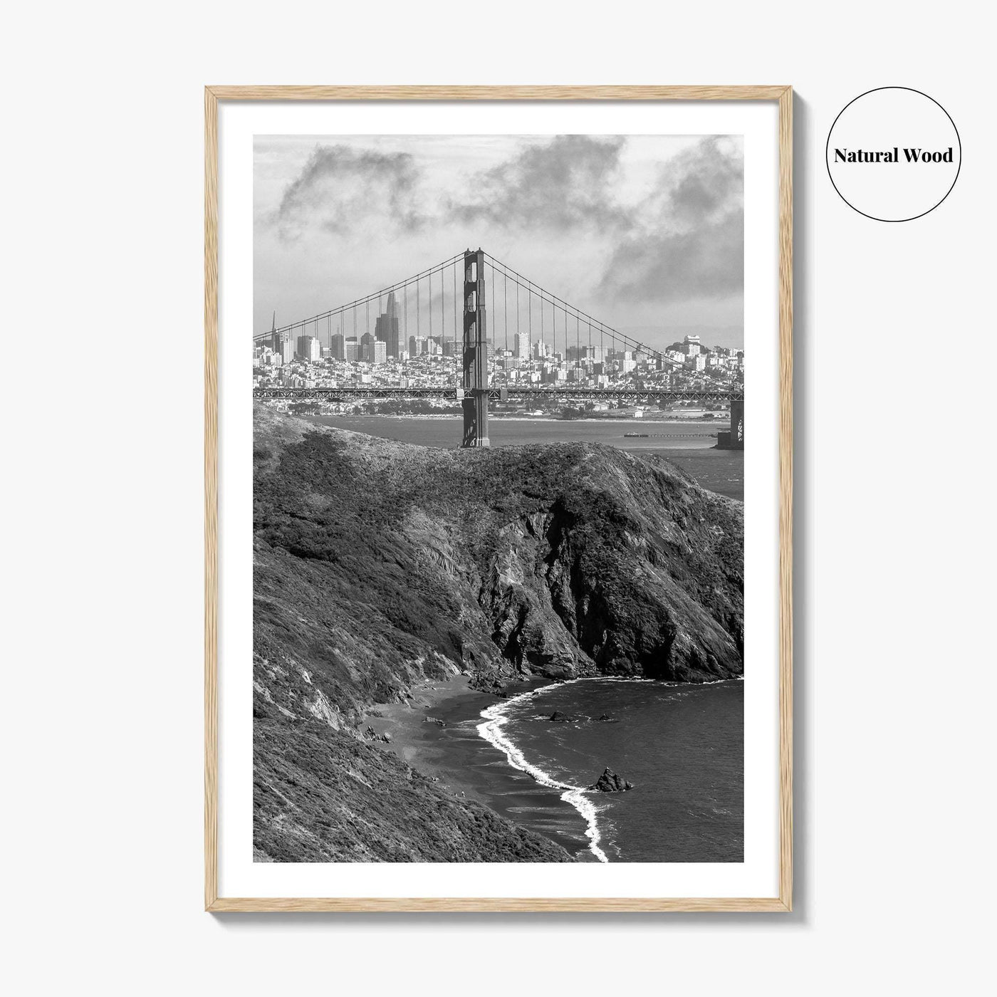 San Francisco Black and White Fine Art Photo Print, Golden Gate Bridge Poster