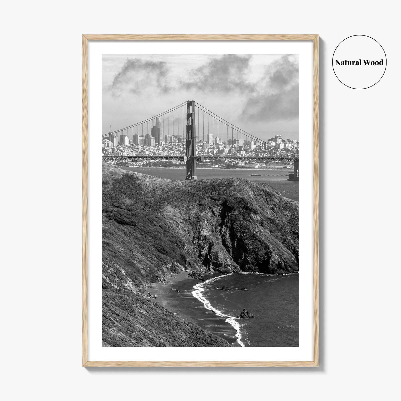 San Francisco Black and White Fine Art Photo Print, Golden Gate Bridge Poster