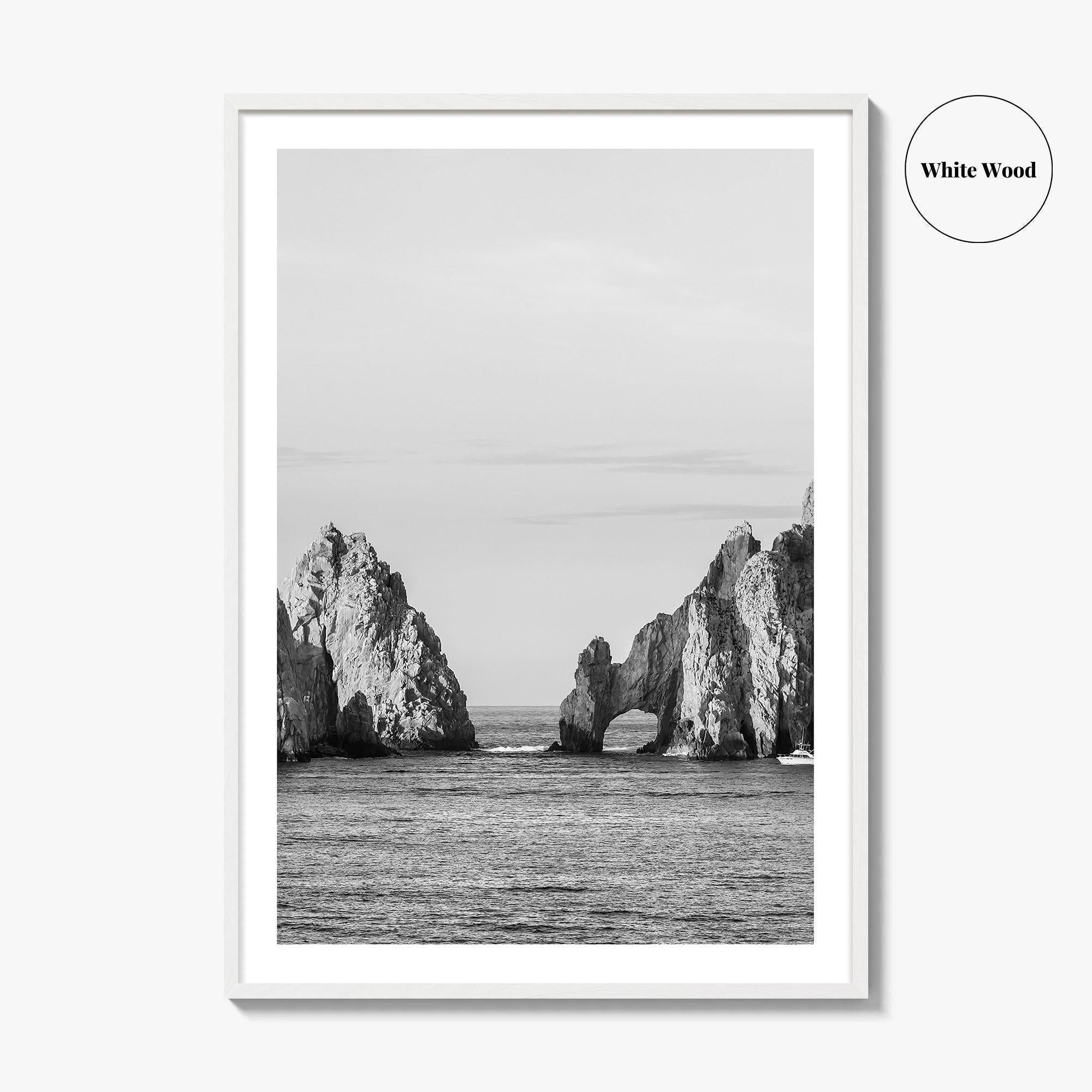 Cabo San Lucas Black and White Fine Art Photo Print, El Arco Mexico Poster
