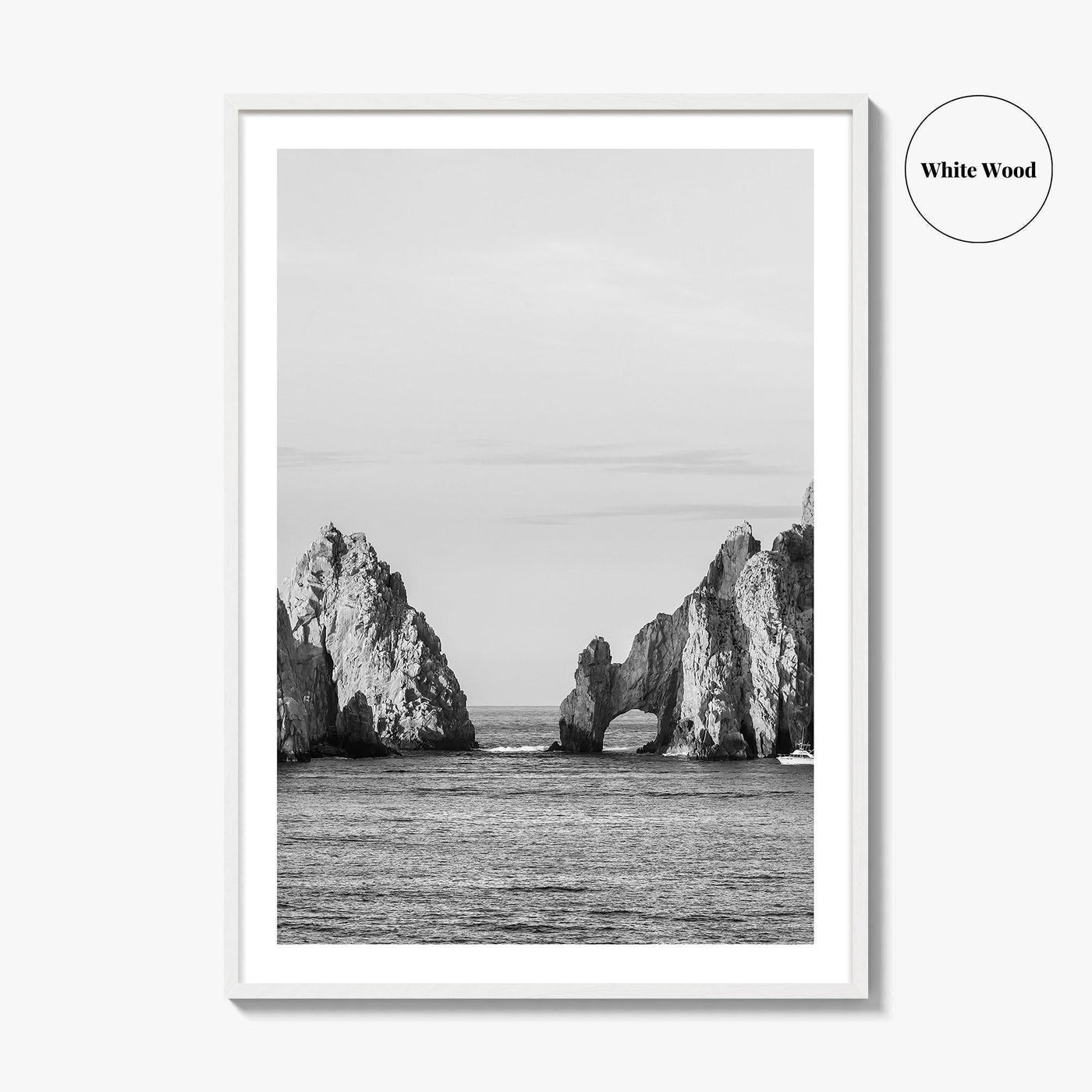 Cabo San Lucas Black and White Fine Art Photo Print, El Arco Mexico Poster