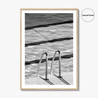 Bondi Beach Black and White Fine Art Photo Print, Sydney Icebergs Pool, Australia Poster