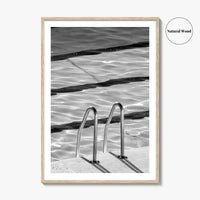 Bondi Beach Black and White Fine Art Photo Print, Sydney Icebergs Pool, Australia Poster