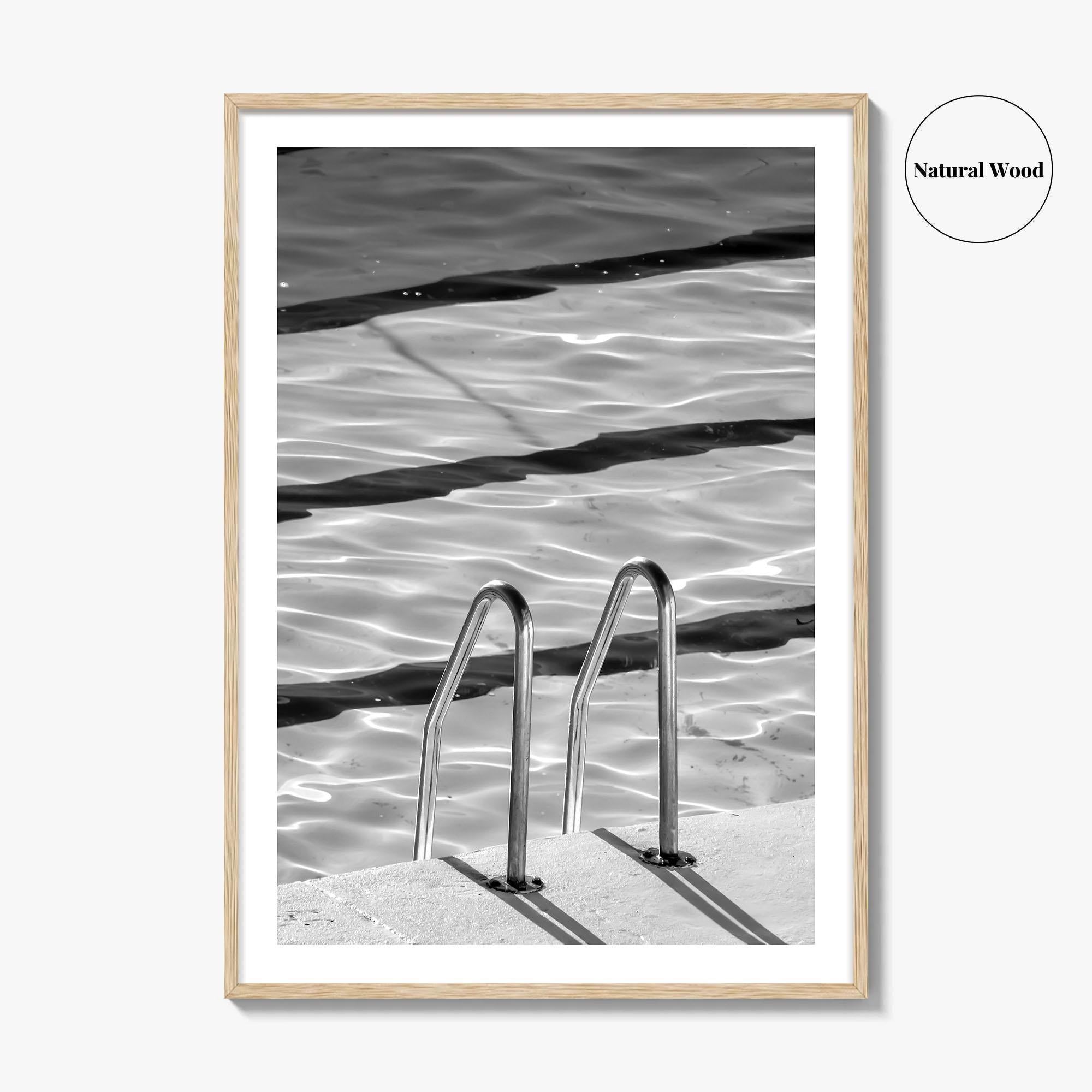 Bondi Beach Black and White Fine Art Photo Print, Sydney Icebergs Pool, Australia Poster