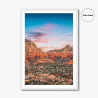 Sedona Fine Art Photo Print, Arizona USA, Downtown, Mountains, Red Rocks, Wall Decor Poster