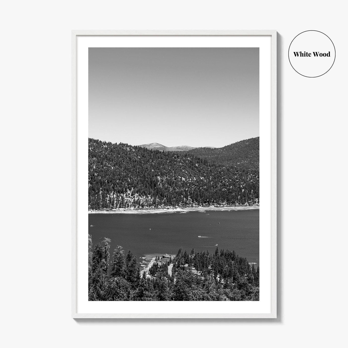 Big Bear Lake Black and White Fine Art Photo Print, San Bernardino Poster