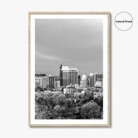 Boise Idaho Skyline Black and White Fine Art Photo Print, USA Wall Poster