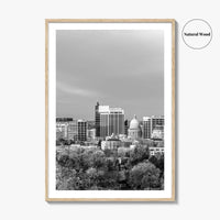 Boise Idaho Skyline Black and White Fine Art Photo Print, USA Wall Poster