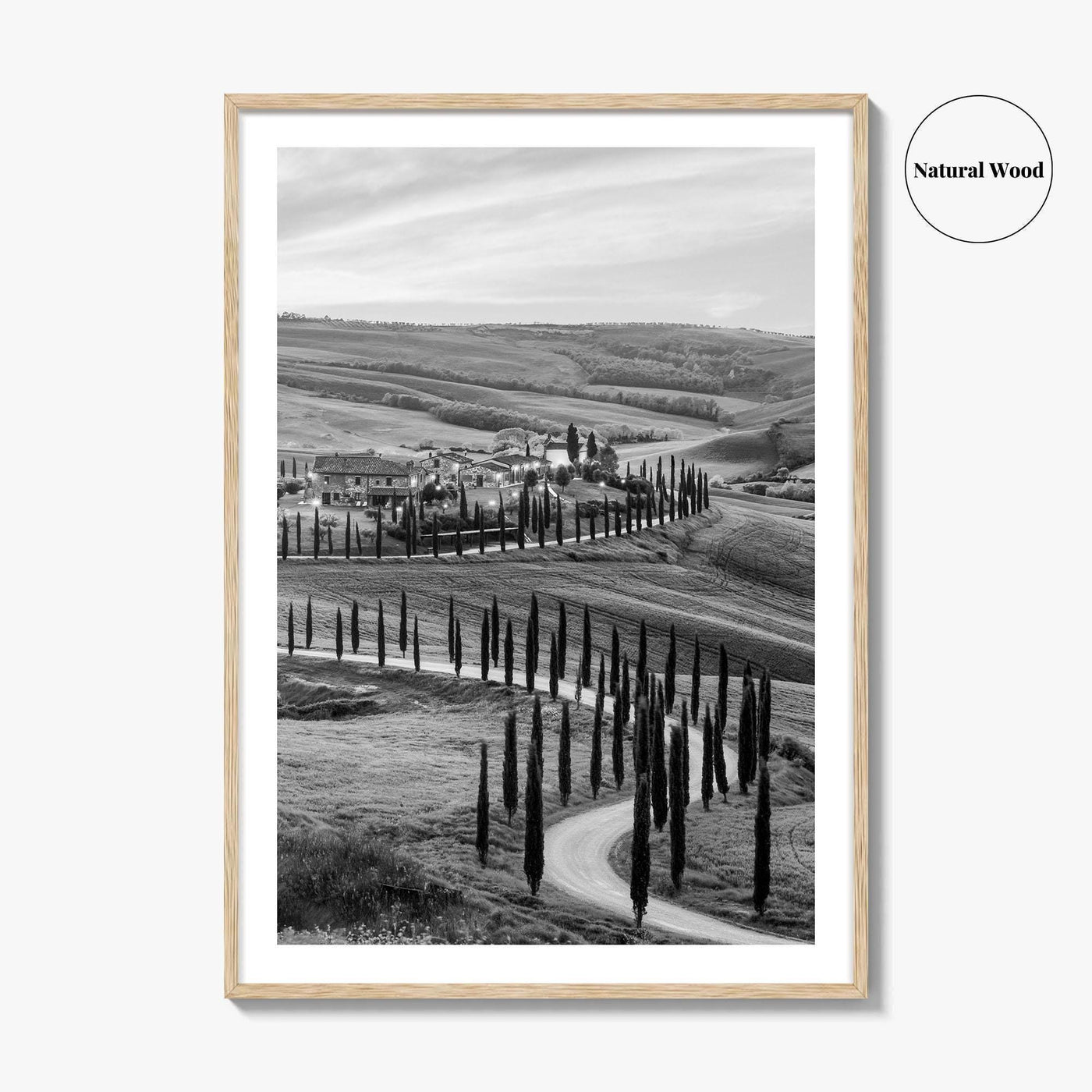 Tuscany Black and White Fine Art Photo Print, Crete Senesi, Siena, Italy Wall Poster
