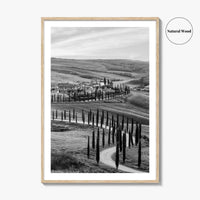 Tuscany Black and White Fine Art Photo Print, Crete Senesi, Siena, Italy Wall Poster