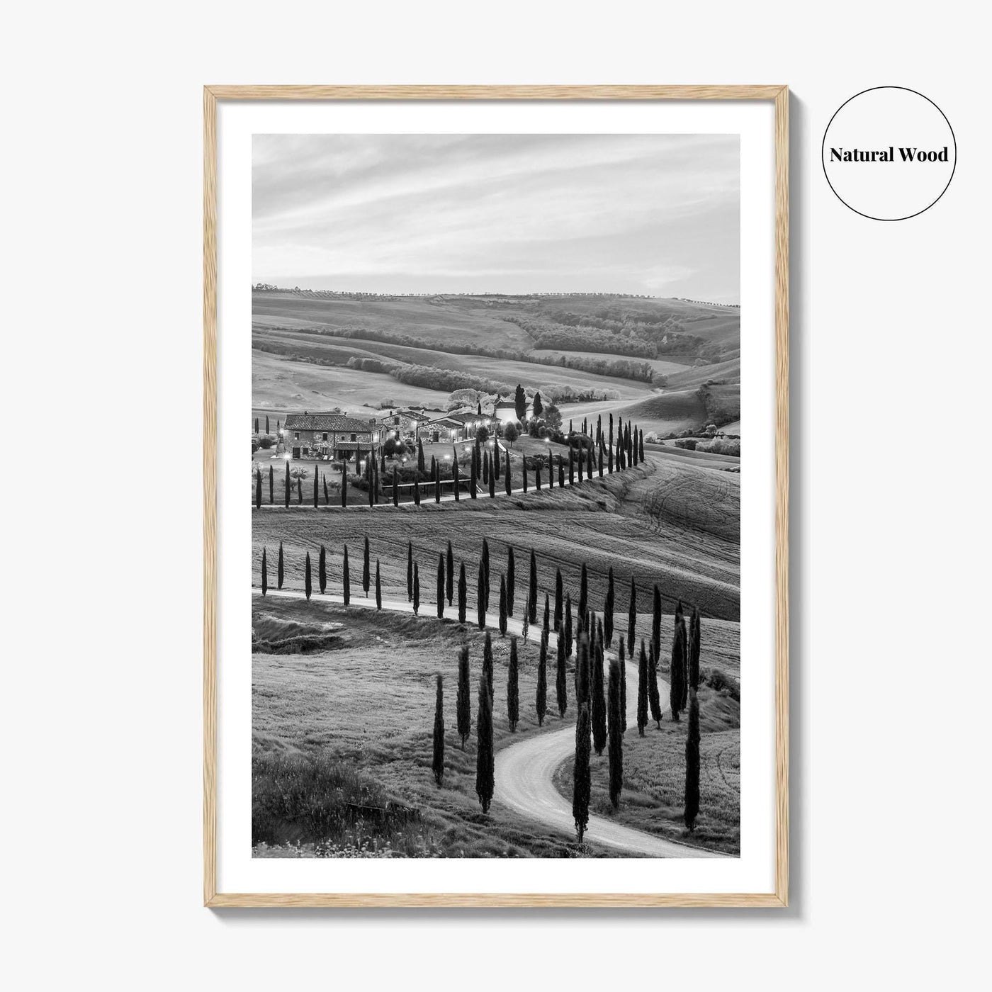 Tuscany Black and White Fine Art Photo Print, Crete Senesi, Siena, Italy Wall Poster