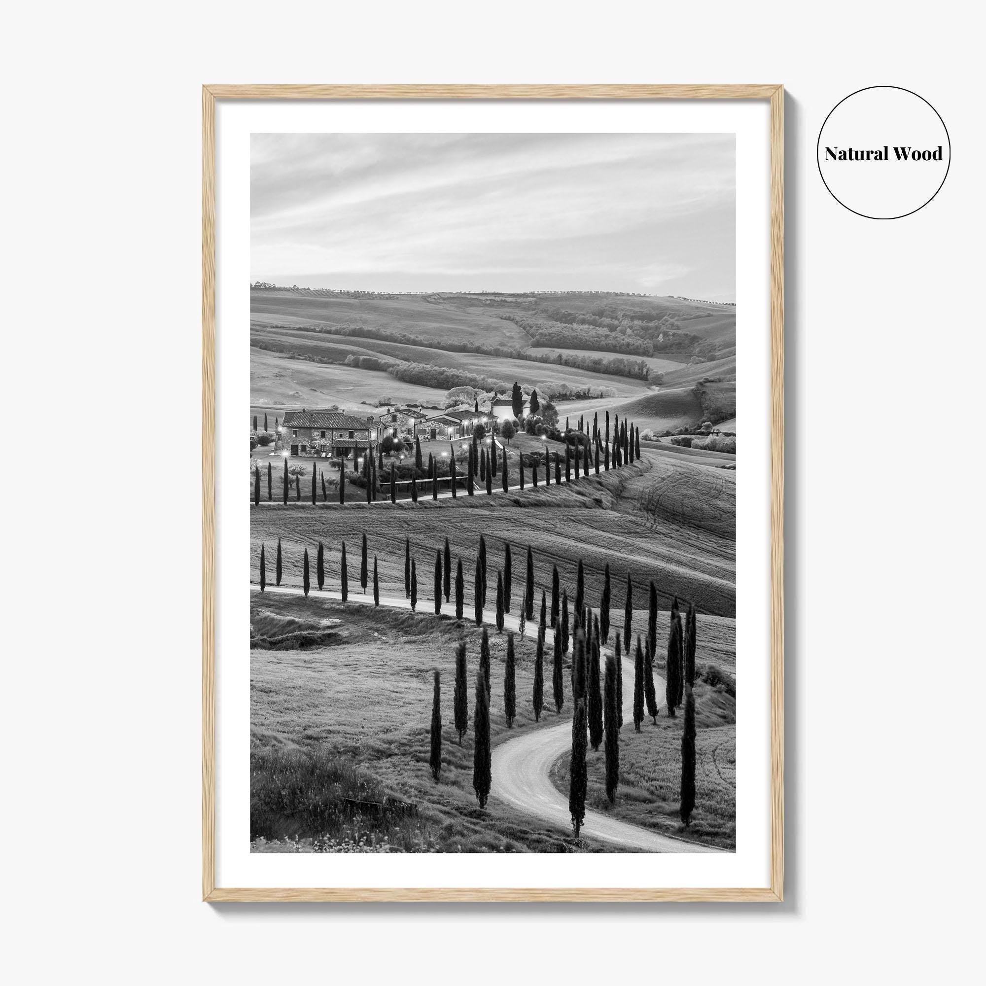Tuscany Black and White Fine Art Photo Print, Crete Senesi, Siena, Italy Wall Poster