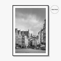 Antwerp Black and White Fine Art Photo Print, Grote Markt, Antwerpen, Belgium, Wall Poster