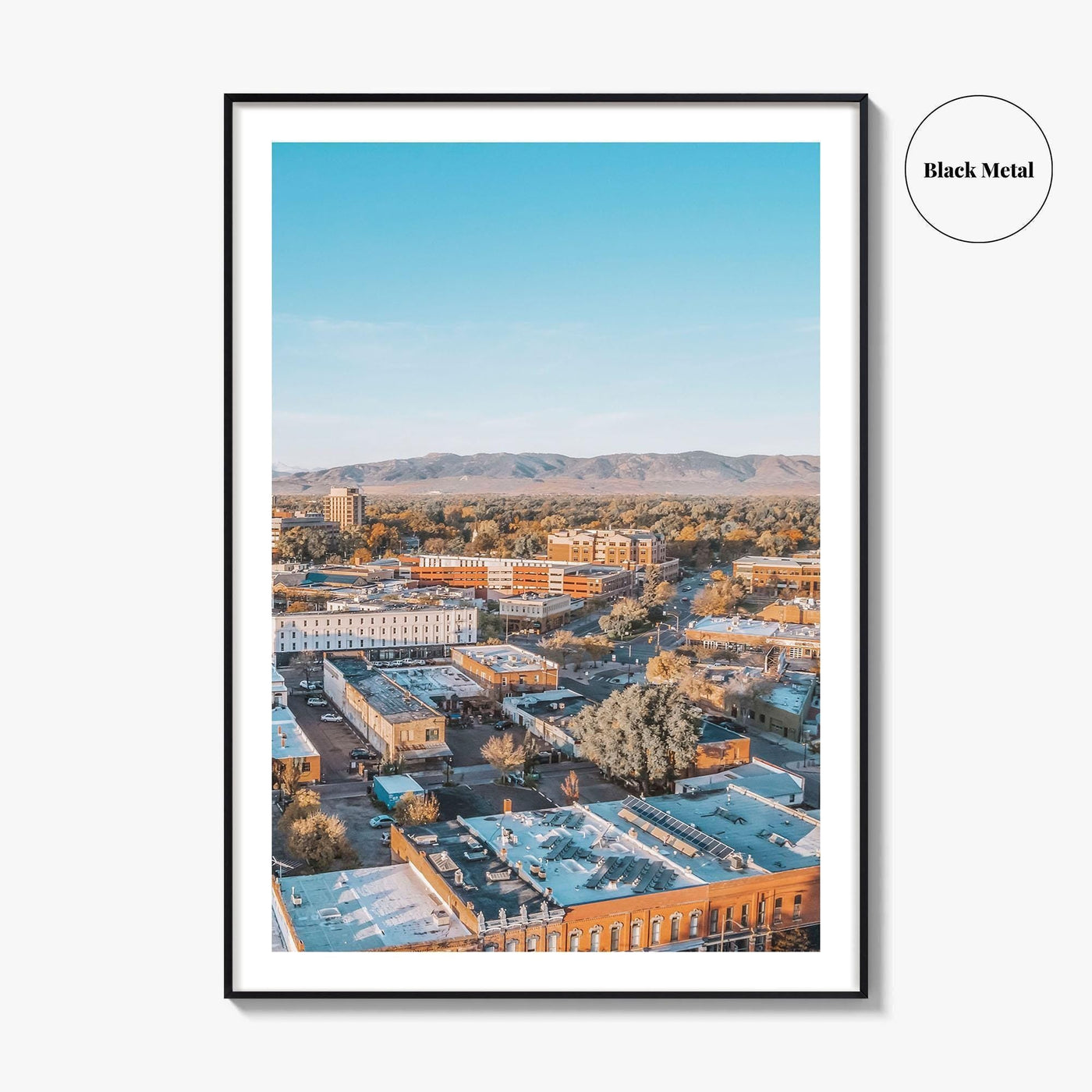 Fort Collins Skyline Fine Art Photo Print, Colorado USA Downtown Wall Poster, Rocky Mountains