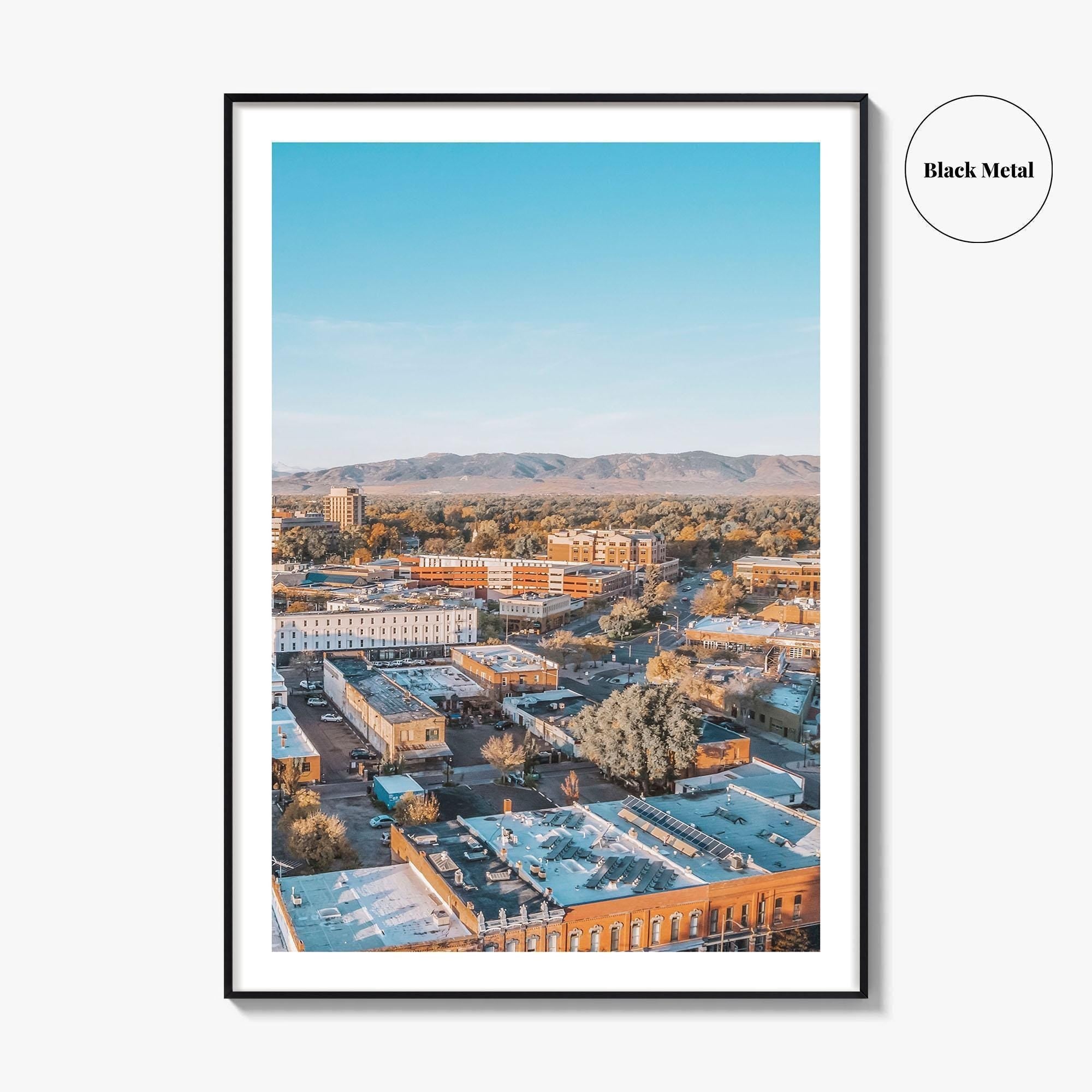Fort Collins Skyline Fine Art Photo Print, Colorado USA Downtown Wall Poster, Rocky Mountains