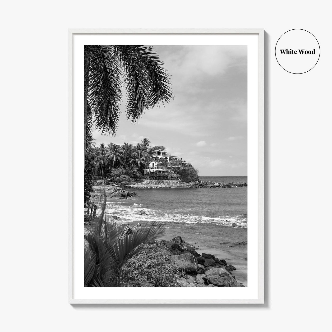 Sayulita Black and White Fine Art Photo Print, Mexico, Riviera Nayarit Wall Decor Poster