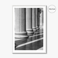 Athens Black and White Fine Art Photo Print, Academy Colonnade, Classical Columns, Greece Poster