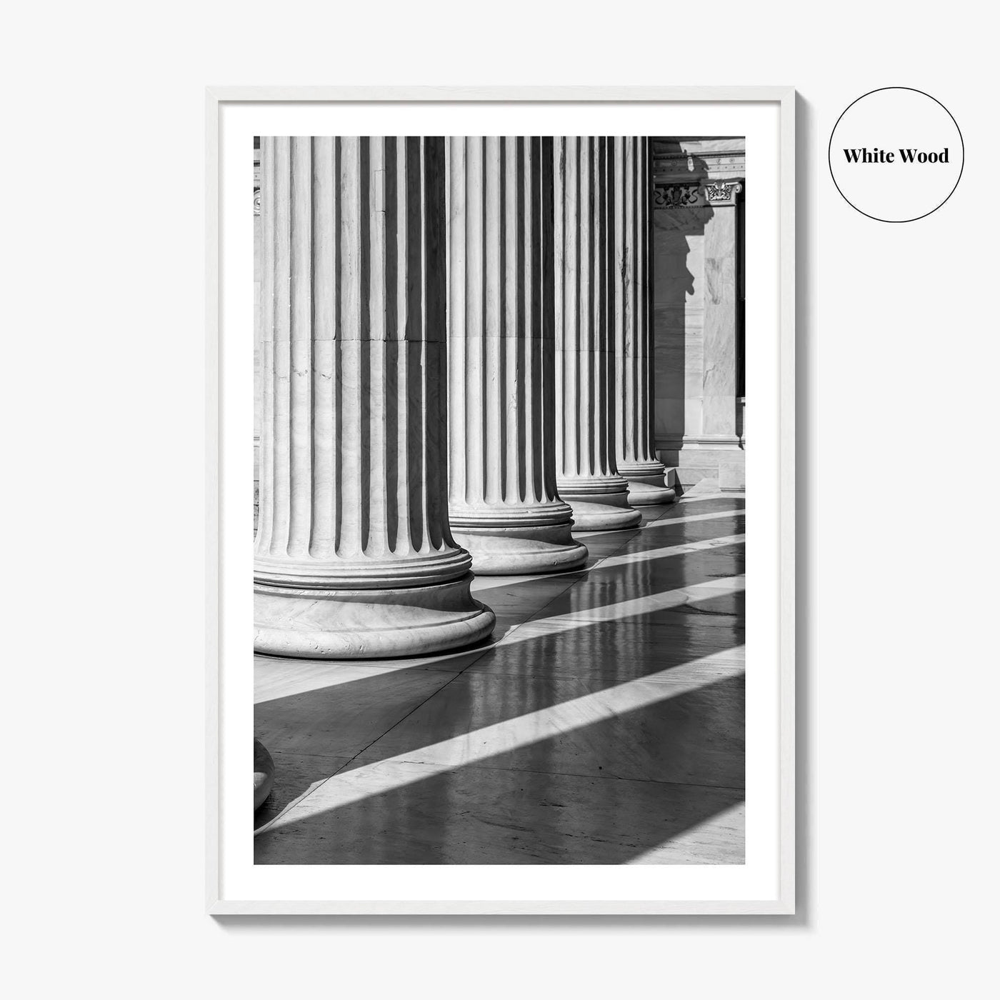 Athens Black and White Fine Art Photo Print, Academy Colonnade, Classical Columns, Greece Poster