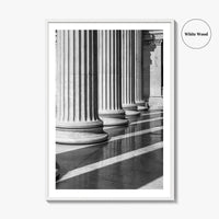 Athens Black and White Fine Art Photo Print, Academy Colonnade, Classical Columns, Greece Poster
