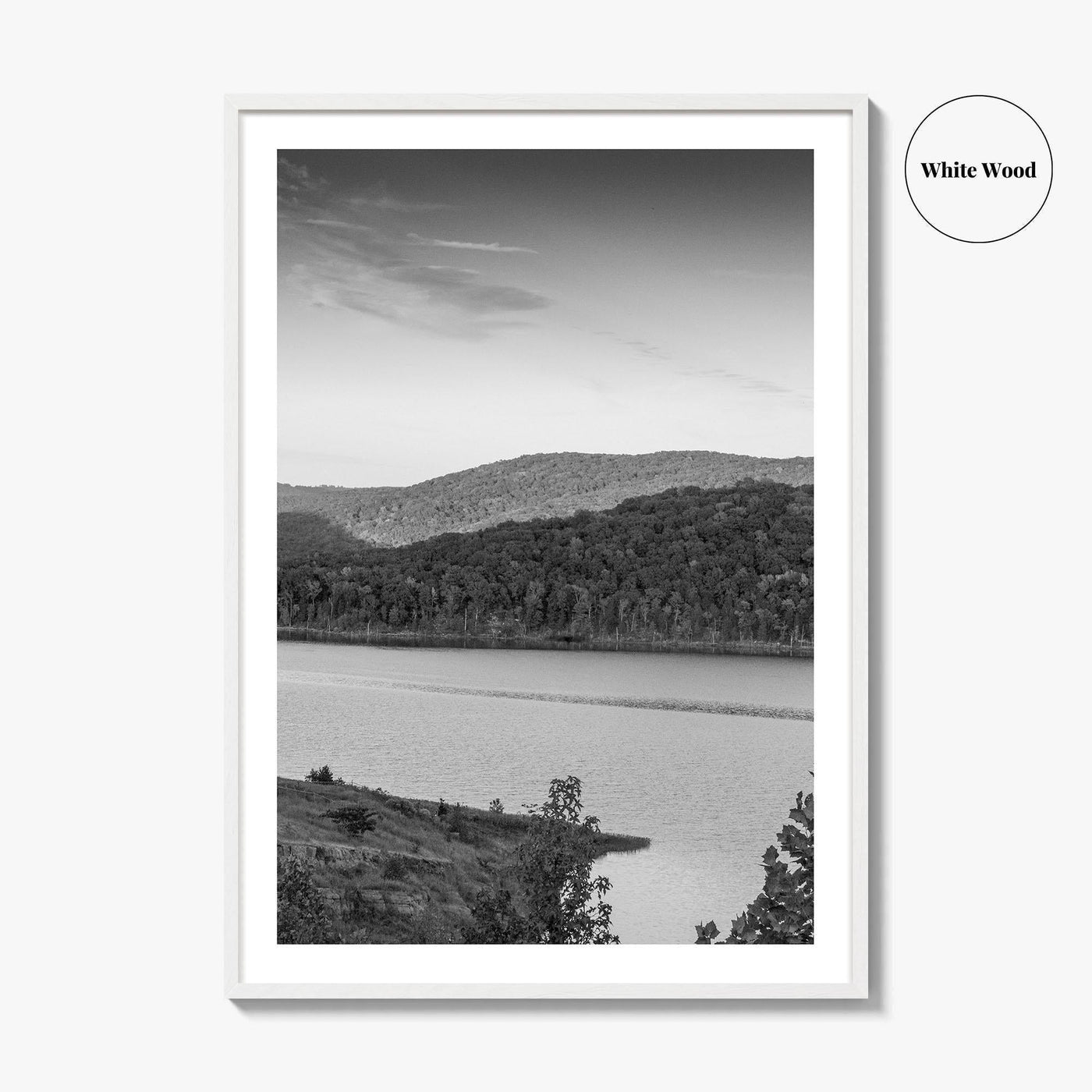 Fort Smith Lake Black and White Fine Art Photo Print, Boston Mountains Arkansas Poster