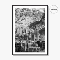 Tehran Black and White Fine Art Photo Print, Iran Wall Decor, Alborz Mountains Poster