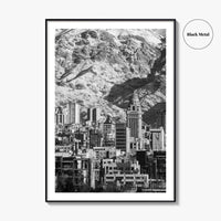 Tehran Black and White Fine Art Photo Print, Iran Wall Decor, Alborz Mountains Poster