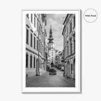 Bratislava Black and White Fine Art Photo Print, Michael's Gate Slovakia Poster