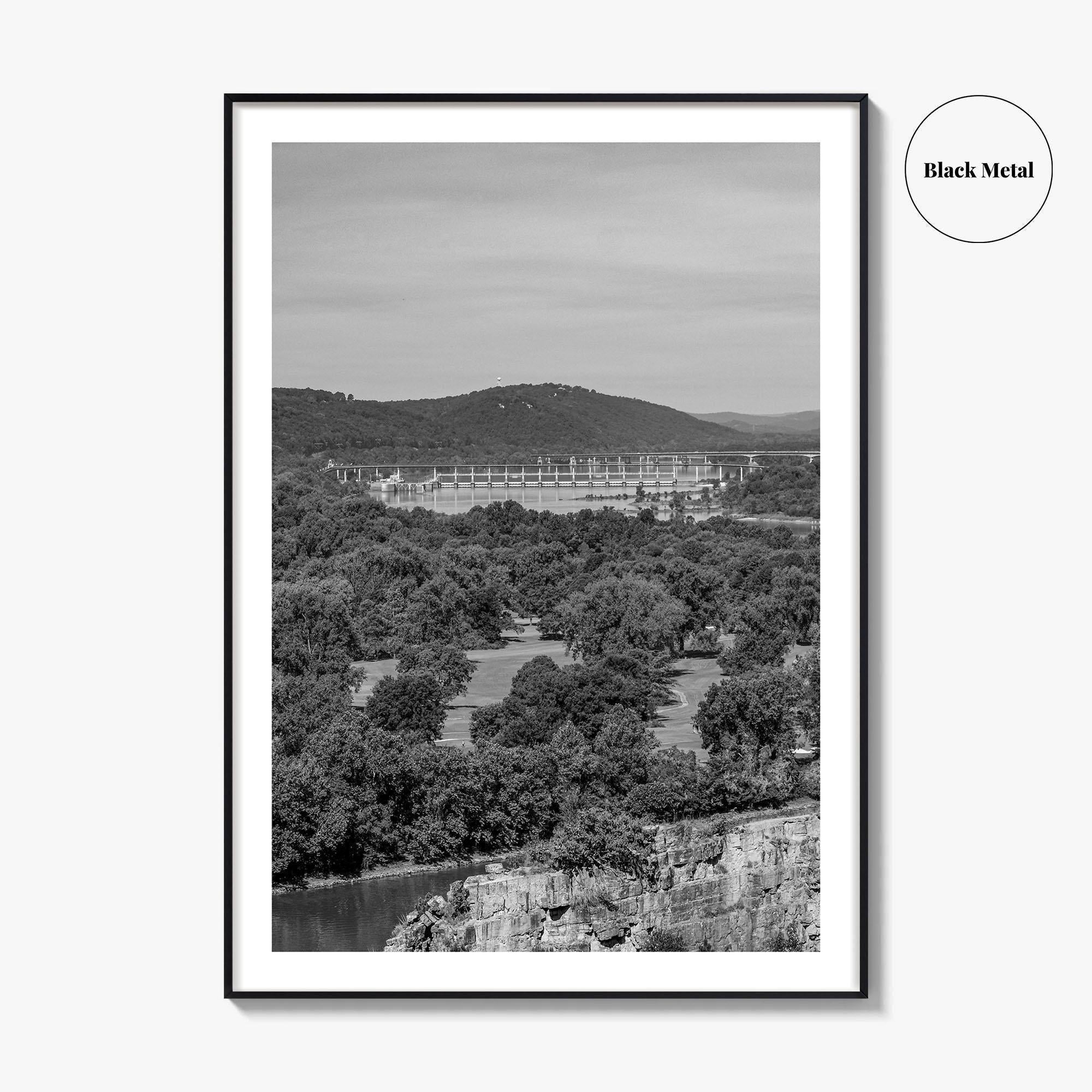 Arkansas River Black and White Fine Art Photo Print, North Little Rock Poster