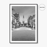 Burlington Black and White Fine Art Photo Print, Vermont, Church Street Marketplace, Poster