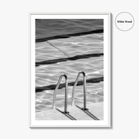 Bondi Beach Black and White Fine Art Photo Print, Sydney Icebergs Pool, Australia Poster