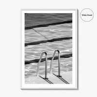 Bondi Beach Black and White Fine Art Photo Print, Sydney Icebergs Pool, Australia Poster