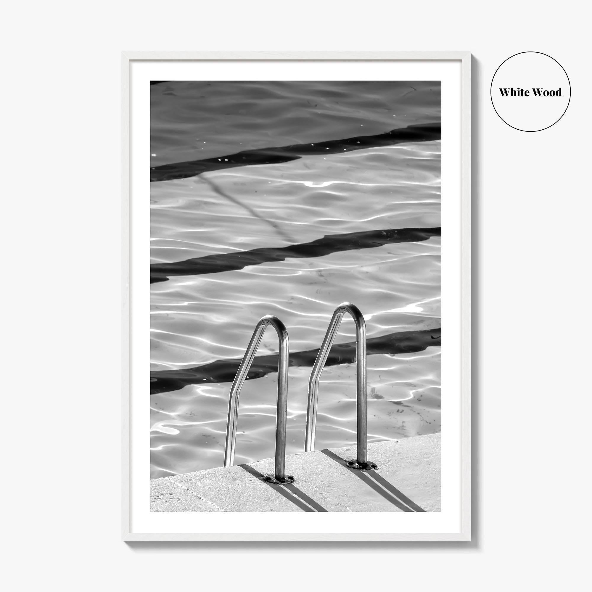 Bondi Beach Black and White Fine Art Photo Print, Sydney Icebergs Pool, Australia Poster