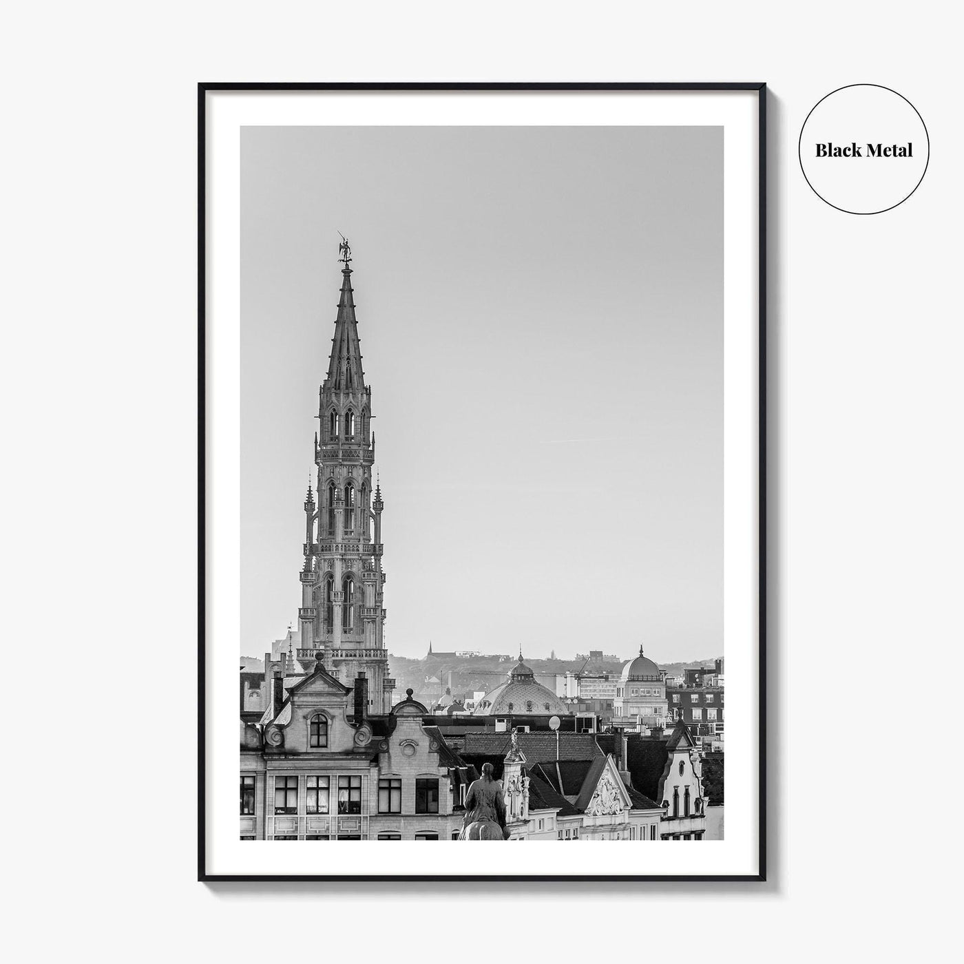 Brussels Black and White Fine Art Photo Print, Grand Place City Hall Belgium Poster