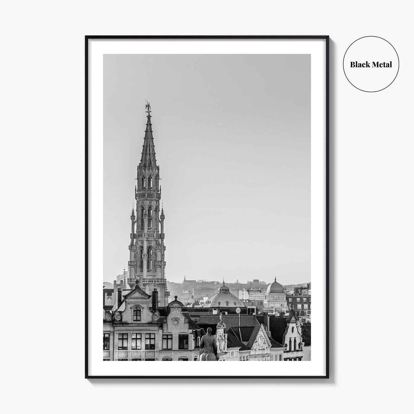 Brussels Black and White Fine Art Photo Print, Grand Place City Hall Belgium Poster