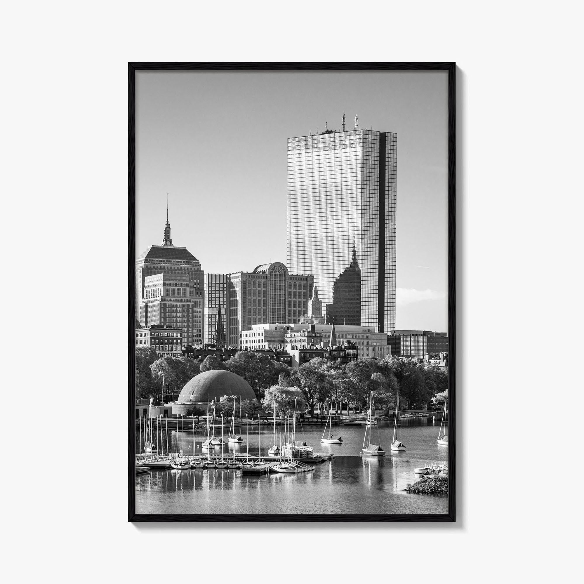 Boston Skyline Black and White Fine Art Photo Print, City, Massachusetts USA, Wall Poster