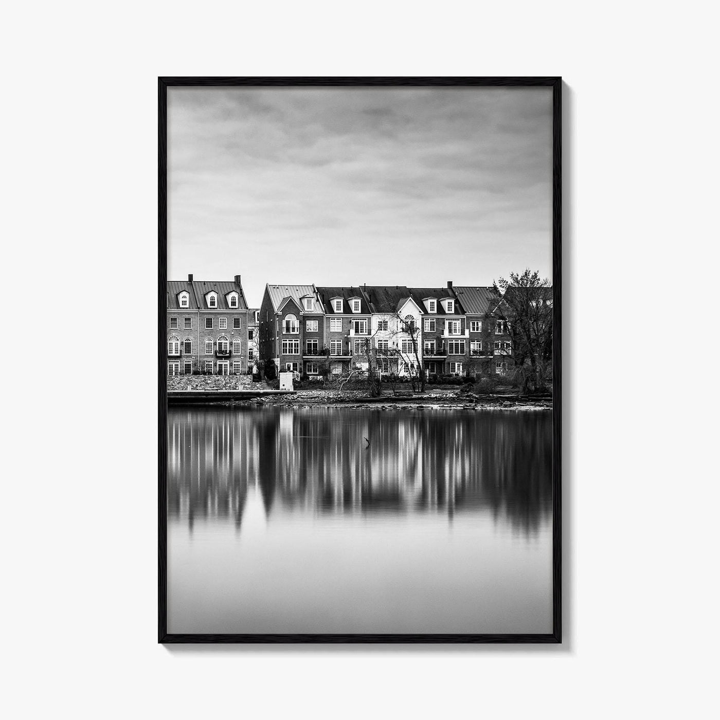 Alexandria Virginia Black and White Fine Art Photo Print, Potomac River Waterfront, USA Poster