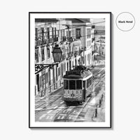 Lisbon Black and White Fine Art Photo Print, Lisboa Portugal Street Wall Decor Poster