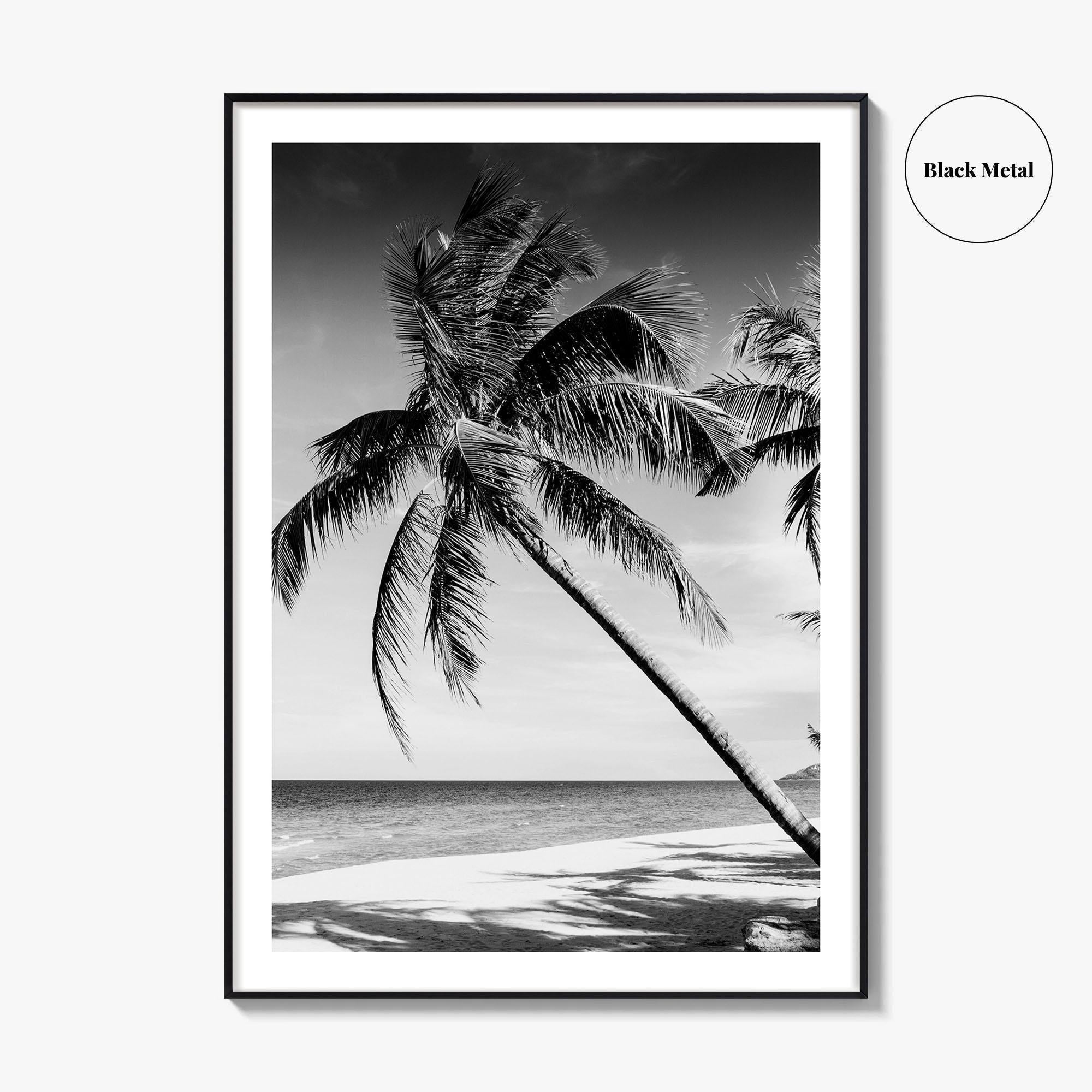 Thailand Black and White Fine Art Photo Print, Tropical Beach Wall Decor Poster