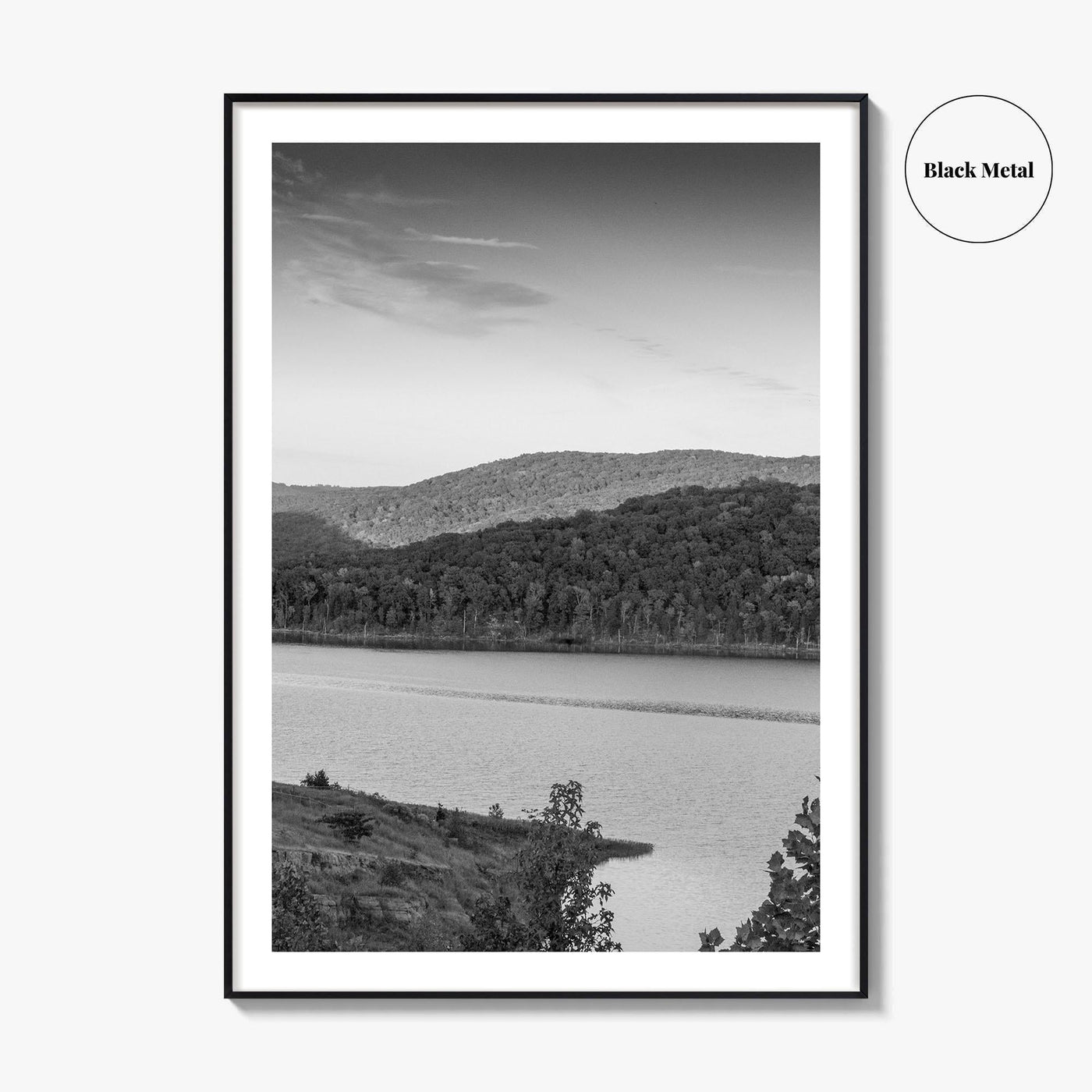 Fort Smith Lake Black and White Fine Art Photo Print, Boston Mountains Arkansas Poster