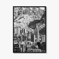 Tehran Black and White Fine Art Photo Print, Iran Wall Decor, Alborz Mountains Poster