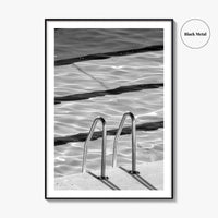 Bondi Beach Black and White Fine Art Photo Print, Sydney Icebergs Pool, Australia Poster